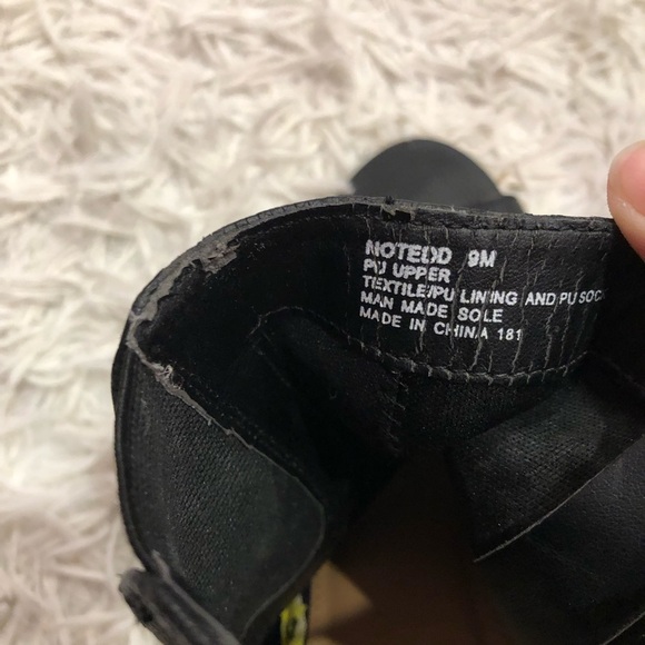 Steve‎ Madden notedd Faux Leather Peep Toe Block heel Bootie black size 9 - Picture 8 of 12